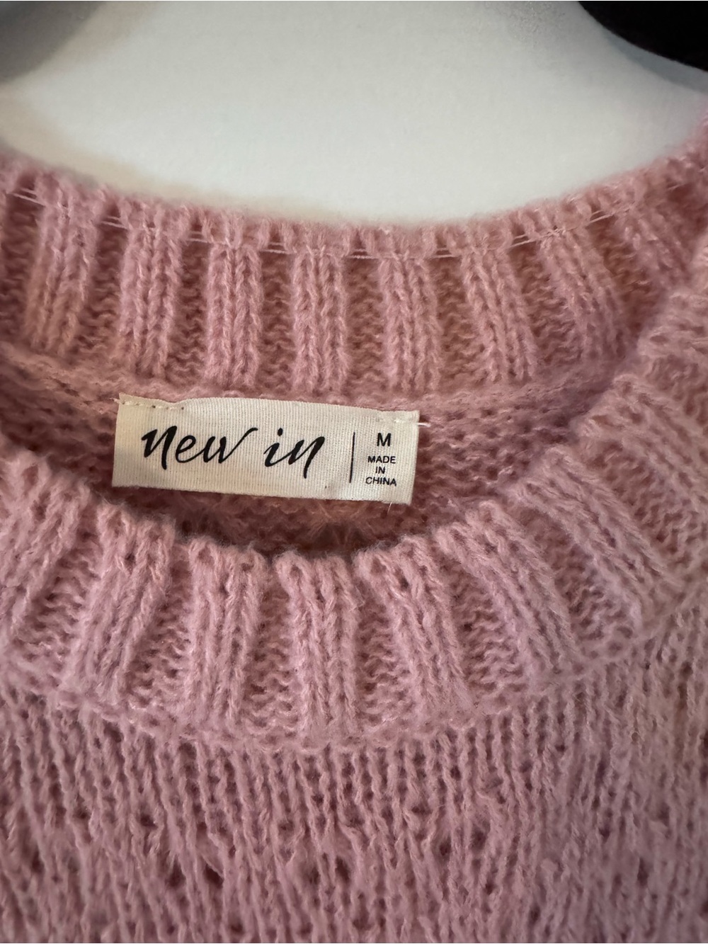 Pink Floral Appliqué Crewneck Sweater - Picture 3 of 3